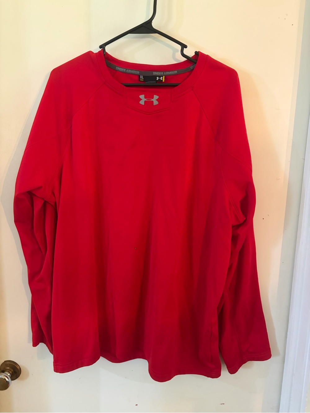 Under Armour Red Athletic Crewneck with Reflective Logo